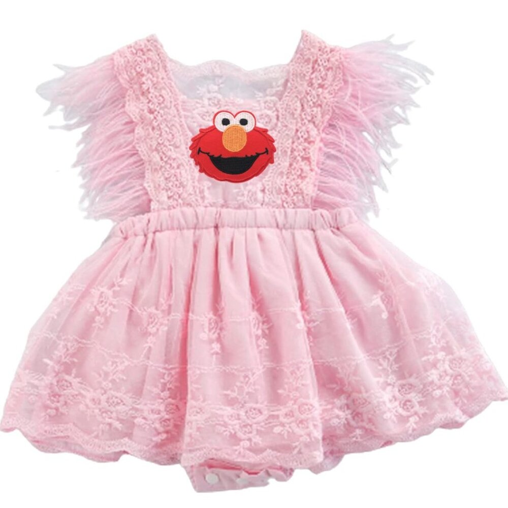 Elmo Dress Sesame Street Dress Clothes Outfit First Birthday Clothes Romper